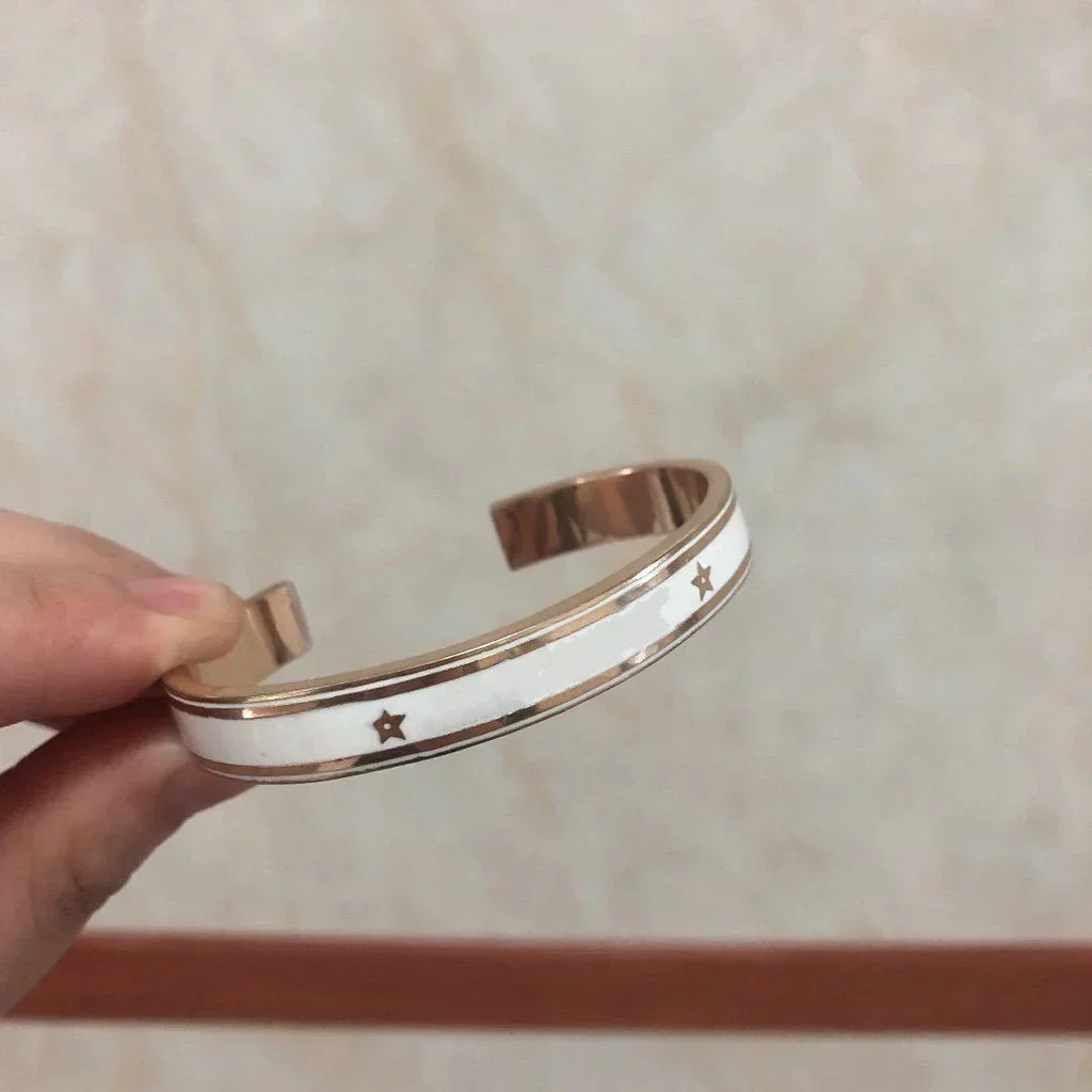 DIOR CODE BANGLE GOLD-FINISH METAL AND LACQUER WOMEN