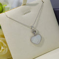 CHOPARD HAPPY HEART WHITE MOP NECKLACE SILVER DIAMOND