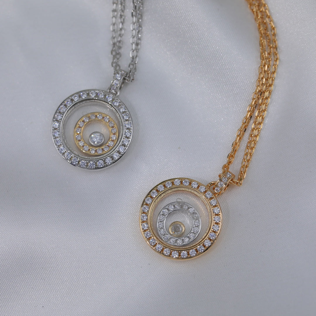 CHOPARD HAPPY HEART DIAMOND SILVER NECKLACE