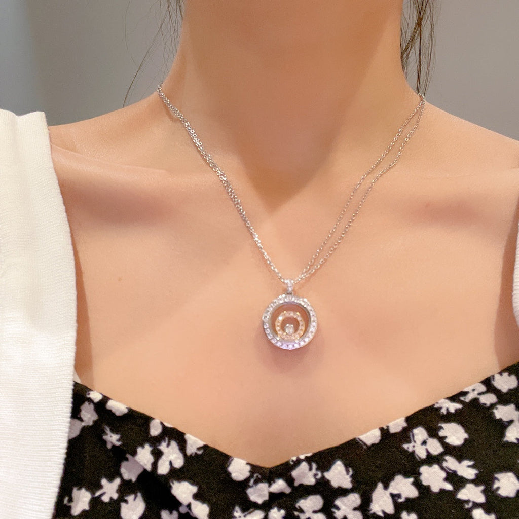 CHOPARD HAPPY HEART DIAMOND SILVER NECKLACE