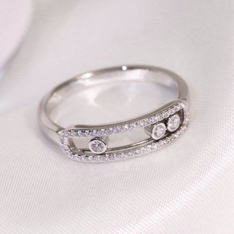 MESSIKA BABY MOVE PAVED SILVER DIAMOND RING