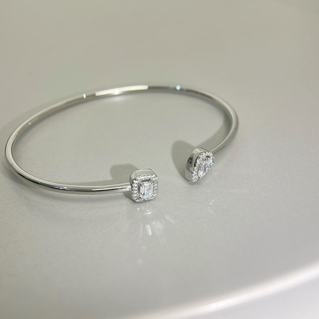 MESSIKA JONC FLEX MY TWIN TOI & MOI SILVER DIAMOND BRACELET