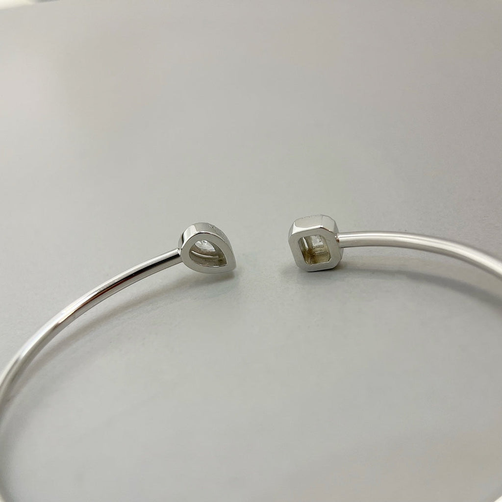 MESSIKA JONC FLEX MY TWIN TOI & MOI SILVER DIAMOND BRACELET