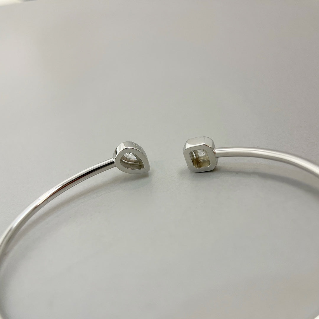 MESSIKA JONC FLEX MY TWIN TOI & MOI SILVER DIAMOND BRACELET