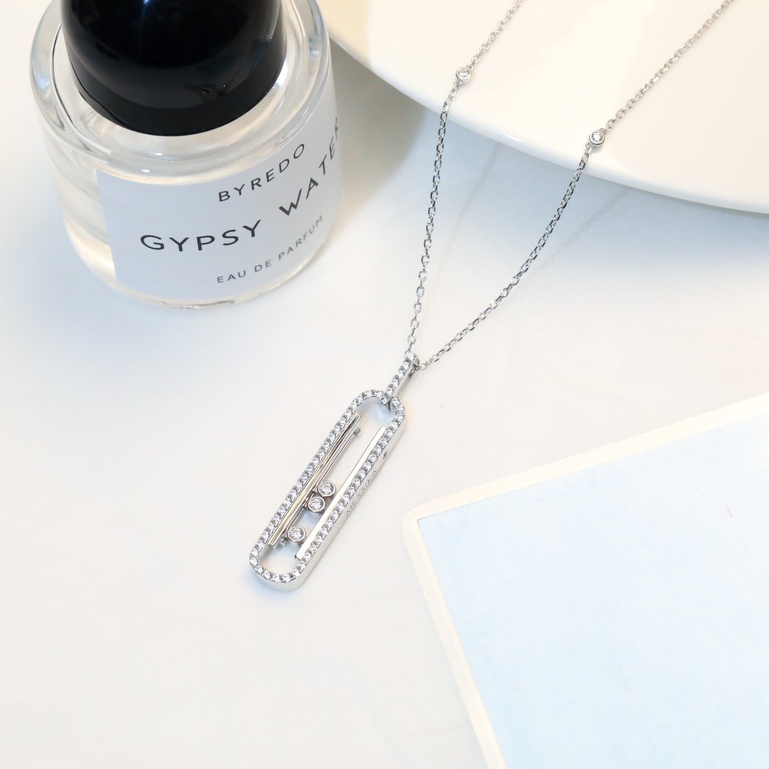 MESSIKA MOVE 10TH PM SILVER DIAMOND NECKLACE
