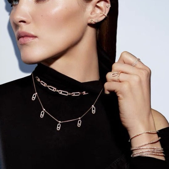 MESSIKA CHOKER MOVE UNO PAMPILLE PAVED SILVER DIAMOND NECKLACE