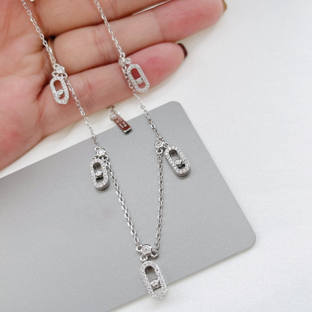 MESSIKA CHOKER MOVE UNO PAMPILLE PAVED SILVER DIAMOND NECKLACE