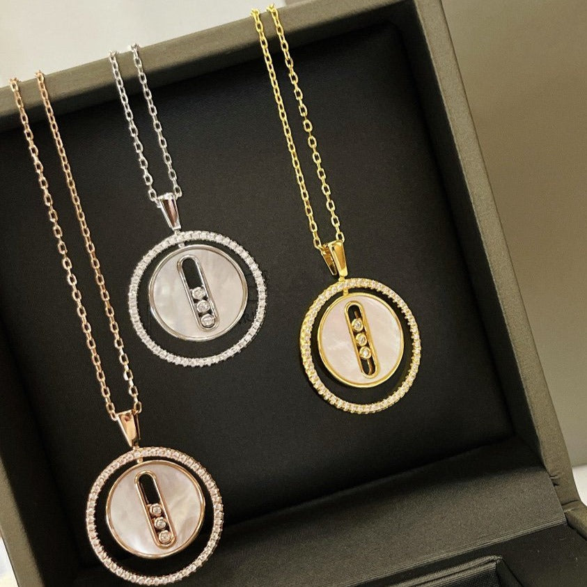 MESSIKA LUCKY MOVE MM NACRE BLANCHE DIAMOND NECKLACE