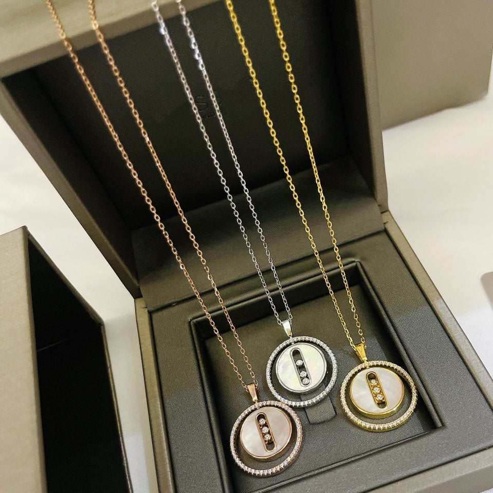 MESSIKA LUCKY MOVE MM NACRE BLANCHE DIAMOND NECKLACE