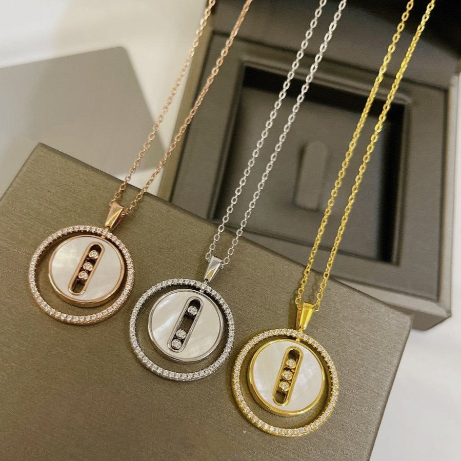 MESSIKA LUCKY MOVE MM NACRE BLANCHE DIAMOND NECKLACE