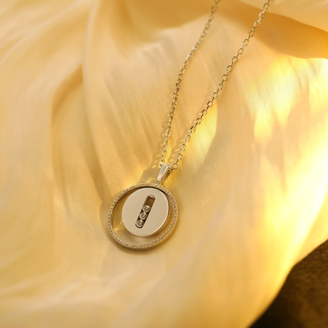 MESSIKA LUCKY MOVE MM SILVER DIAMOND NECKLACE