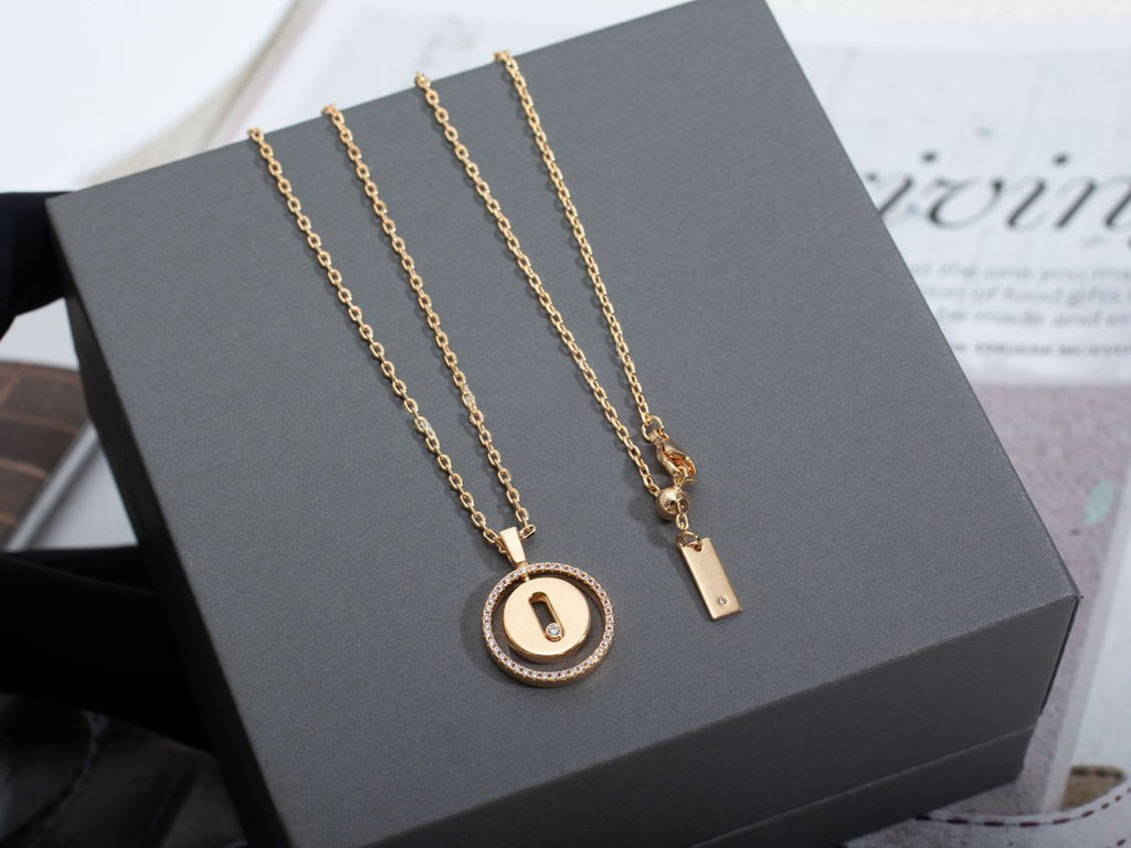 MESSIKA LUCKY MOVE PM NECKLACE PINK GOLD DIAMOND