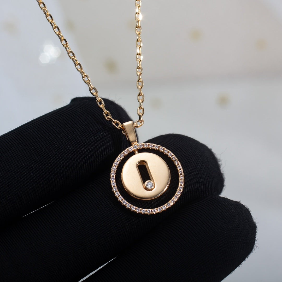 MESSIKA LUCKY MOVE PM NECKLACE PINK GOLD DIAMOND