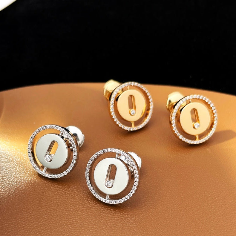 MESSIKA PUCES LUCKY MOVE DIAMOND EARRINGS