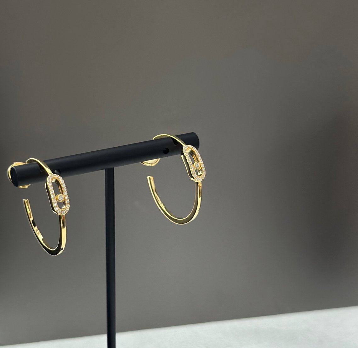 MESSIKA CREOLES MOVE UNO PM DIAMOND EARRINGS
