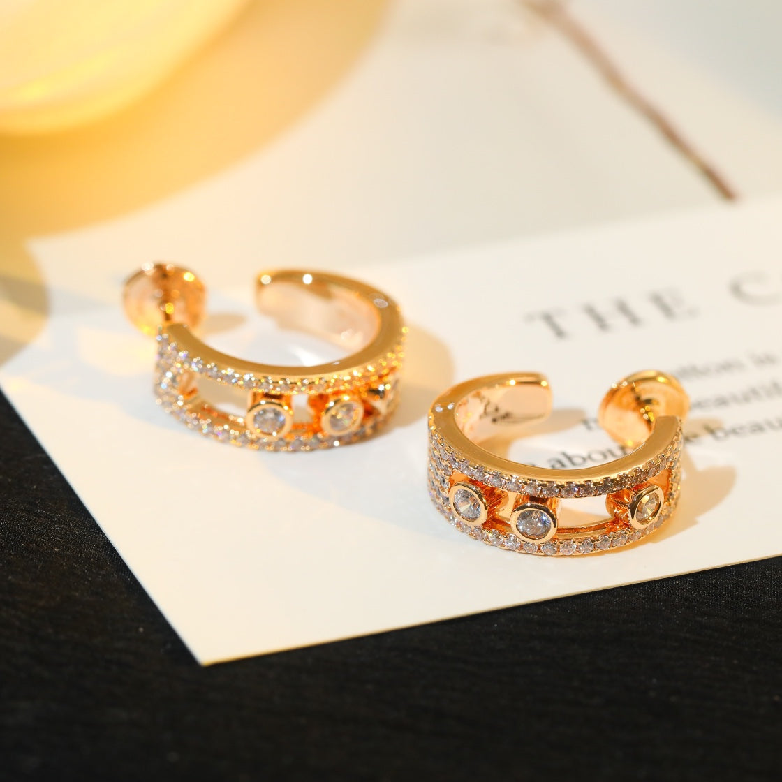 MESSIKA CREOLES MOVE PAVED PINK GOLD DIAMOND EARRINGS