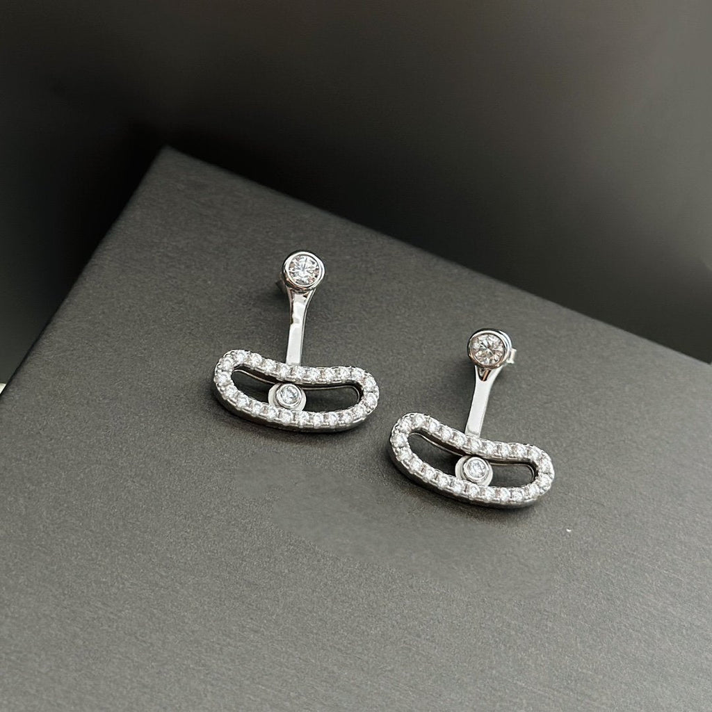 MESSIKA MOVE UNO SILVER DIAMOND EARRINGS