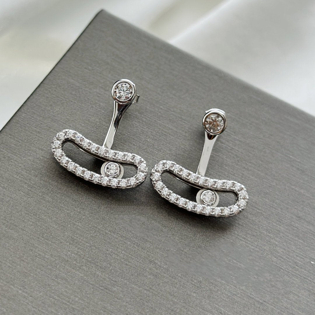 MESSIKA MOVE UNO SILVER DIAMOND EARRINGS