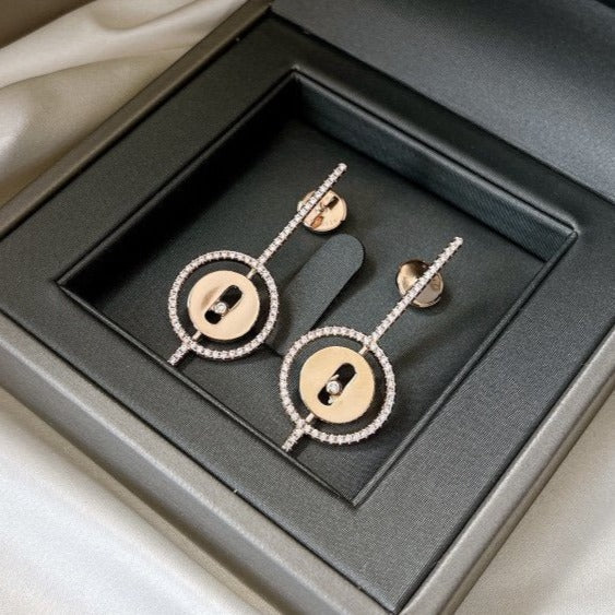 MESSIKA LUCKY MOVE ARROW PINK GOLD DIAMOND EARRINGS
