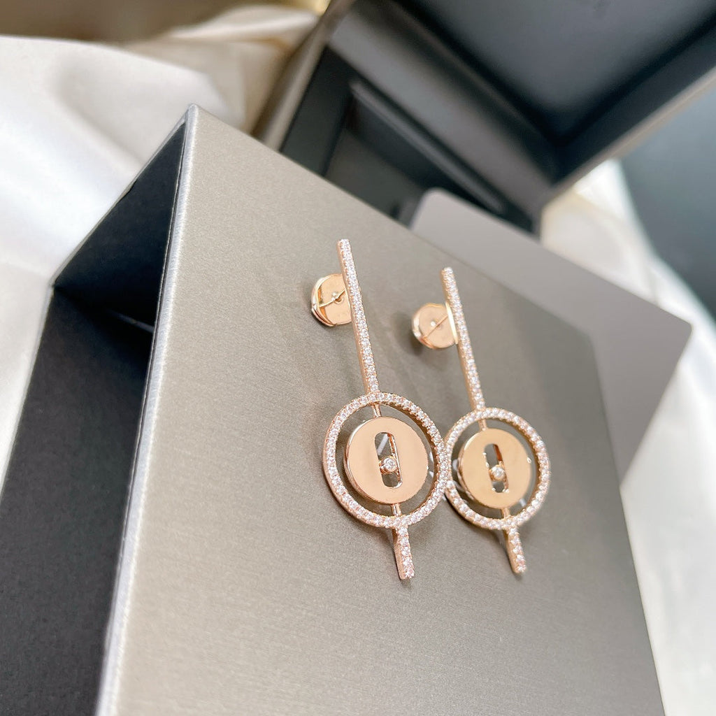 MESSIKA LUCKY MOVE ARROW PINK GOLD DIAMOND EARRINGS