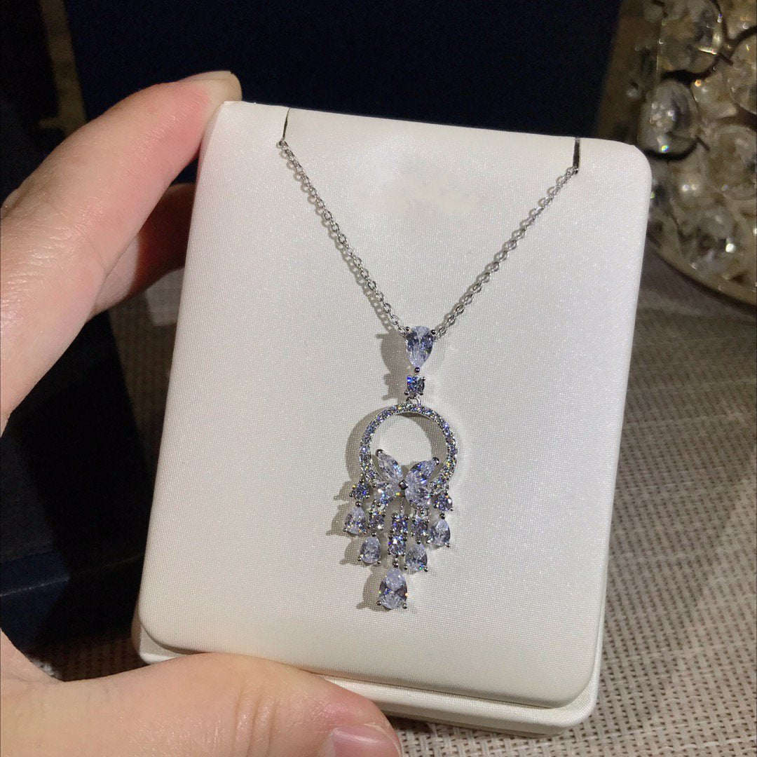 GRAFF BUTTERFLY CHANDELIER CLASSIC SILVER DIAMOND NECKLACE