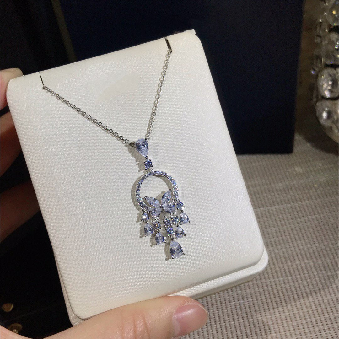 GRAFF BUTTERFLY CHANDELIER CLASSIC SILVER DIAMOND NECKLACE