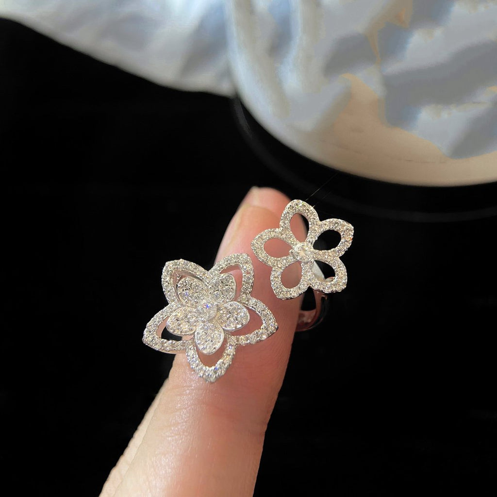 GRAFF WILD FLOWER DOUBLE SILVER DIAMOND RING