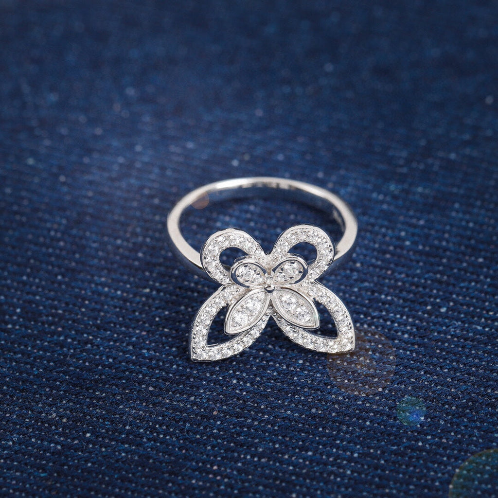 GRAFF BUTTERFLY SILHOUETTE SILVER DIAMOND RING