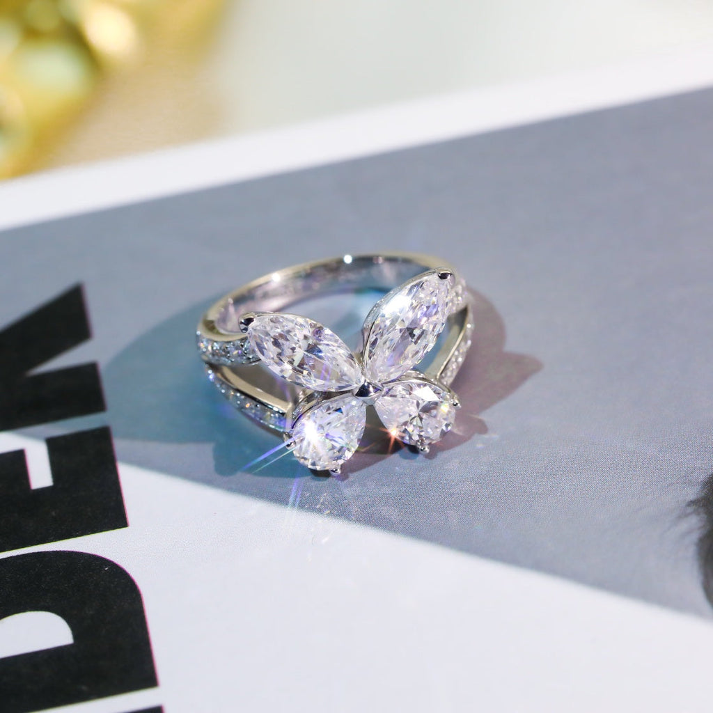 GRAFF BUTTERFLY CLASSIC SILVER DIAMOND RING