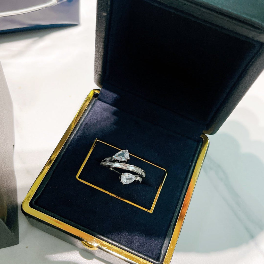GRAFF DUET TRIPLE ROW SILVER DIAMOND RING