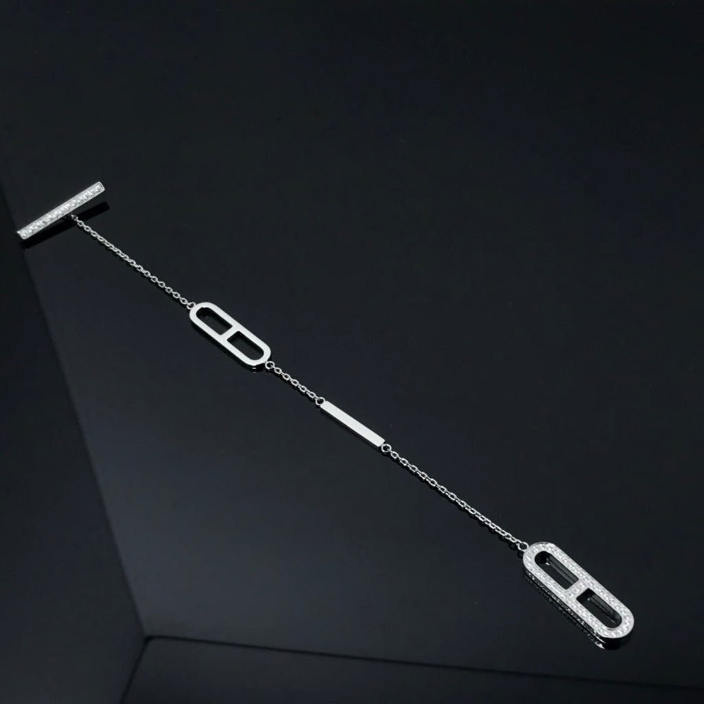 HERMES HM BRACELET DIAMOND-STUDDED PIG NOSE