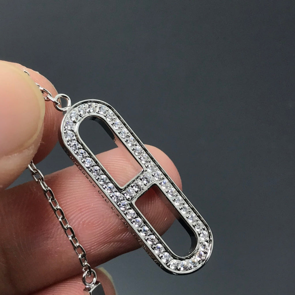HERMES HM BRACELET DIAMOND-STUDDED PIG NOSE