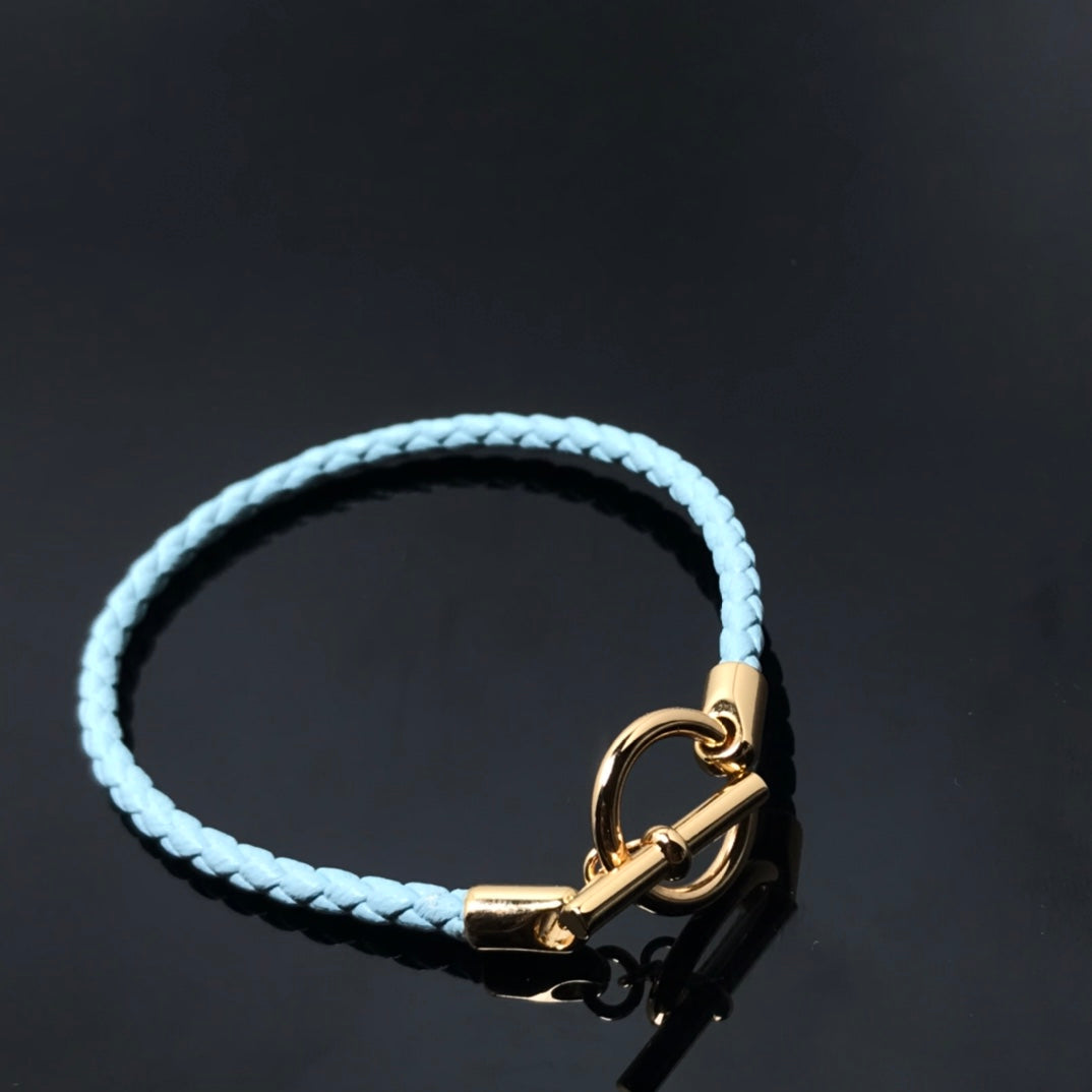 HERMES HM LEATHER ROPE BRACELET PIG NOSE