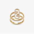 FENDI FEN O'LOCK GOLD DIAMOND RING