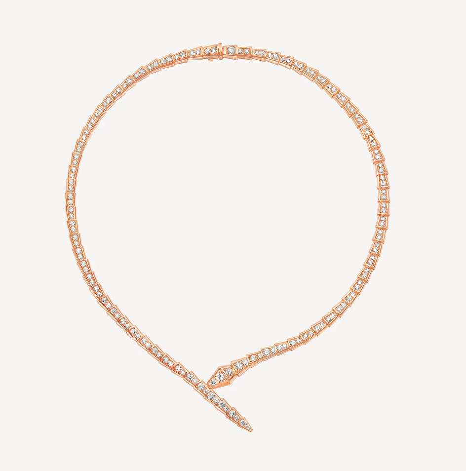 BVLGARI SERPENT VIPER DIAMOND PAVED NECKLACE