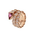 BVLGARI SERPENTI RING PINK GOLD DIAMOND PINK DOUBLE ROW