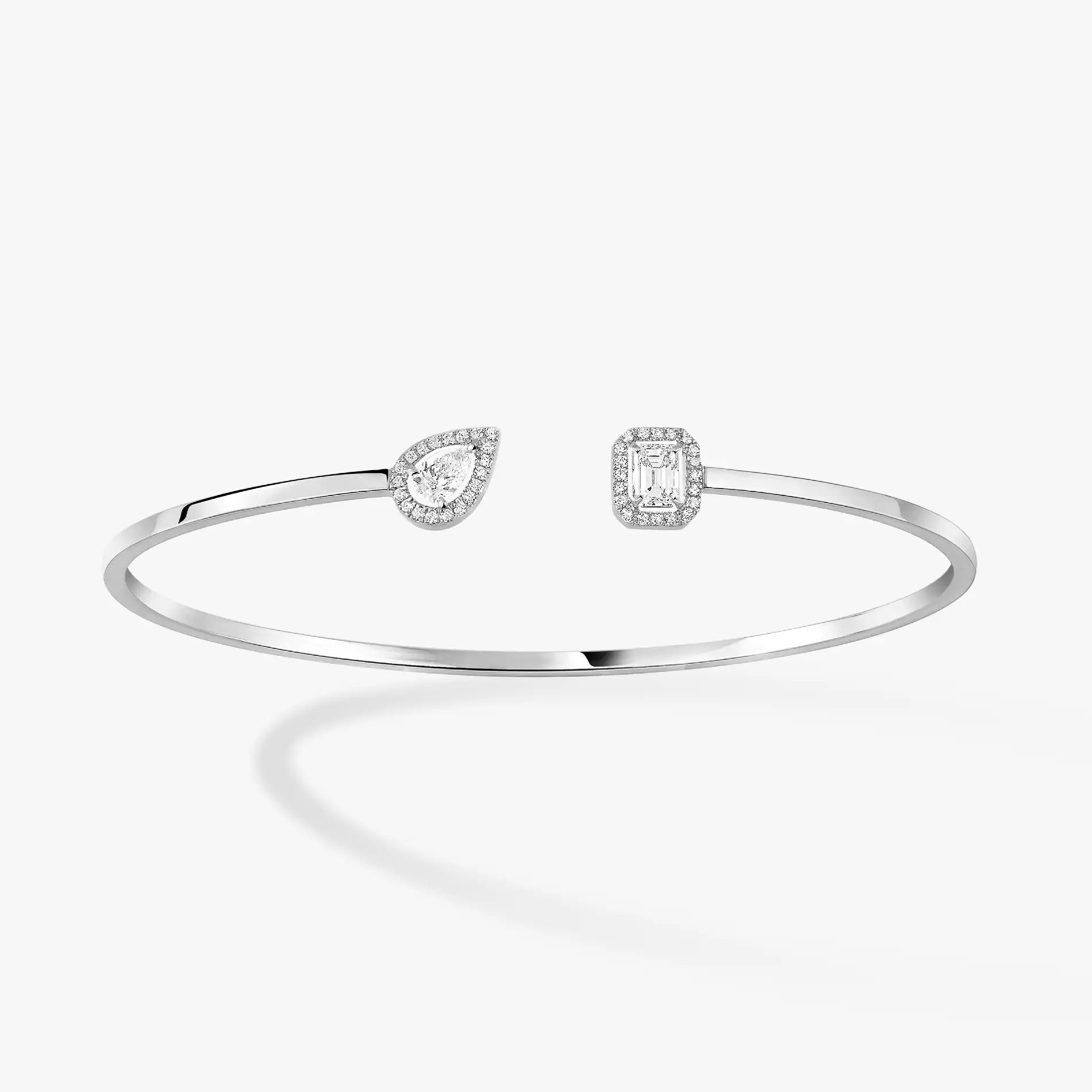 MESSIKA JONC FLEX MY TWIN TOI & MOI SILVER DIAMOND BRACELET