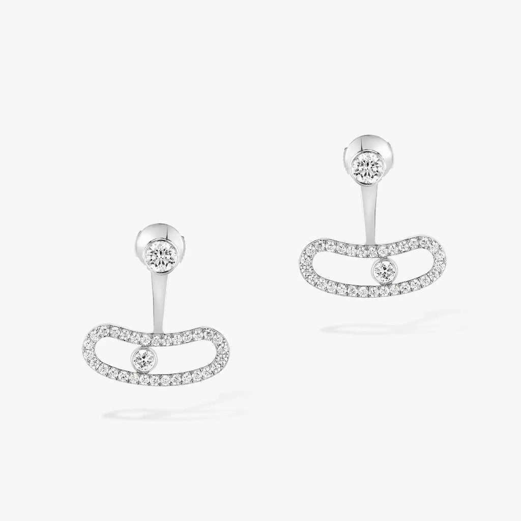 MESSIKA MOVE UNO SILVER DIAMOND EARRINGS