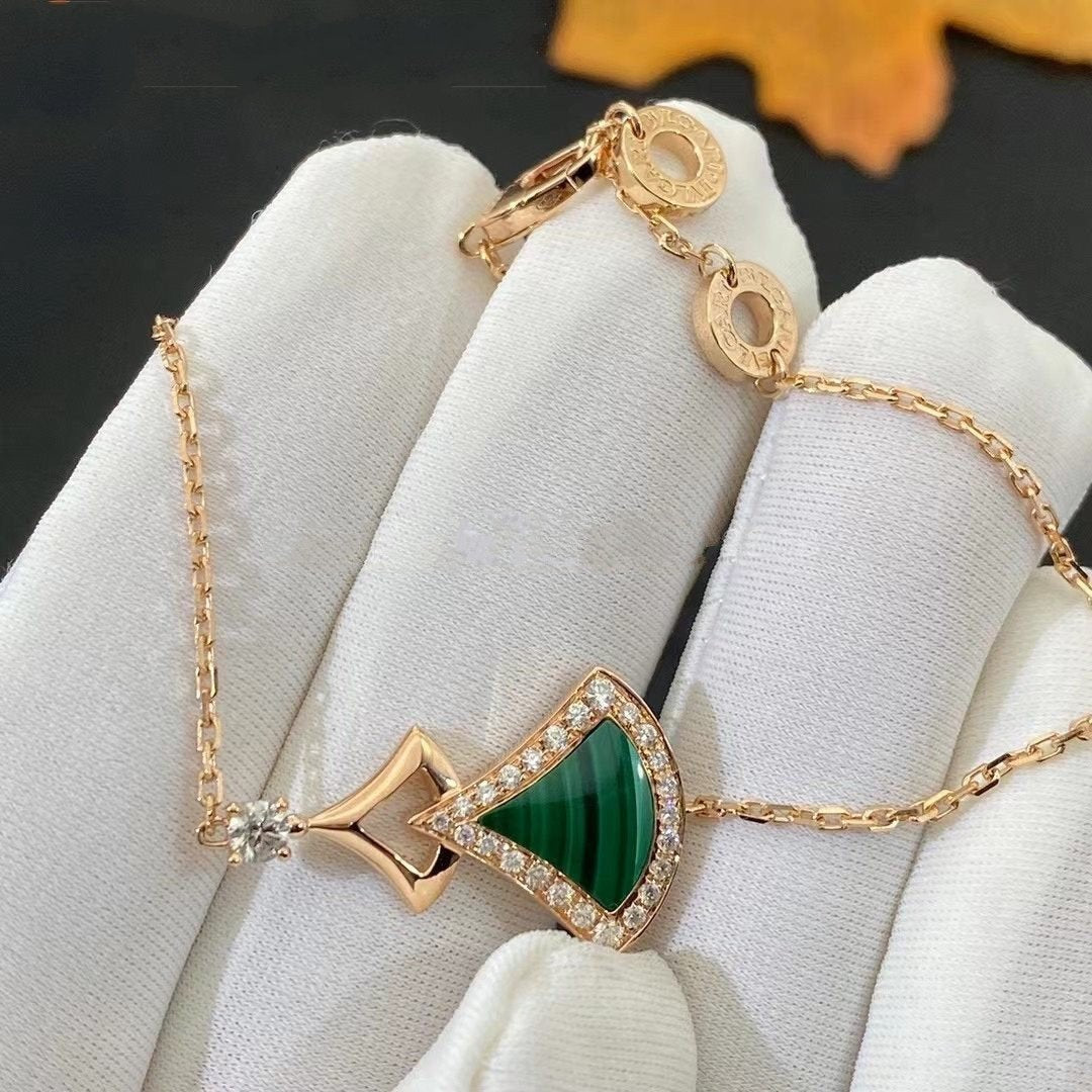 BVLGARI DREAM BRACELET MALACHITE PINK GOLD DIAMOND