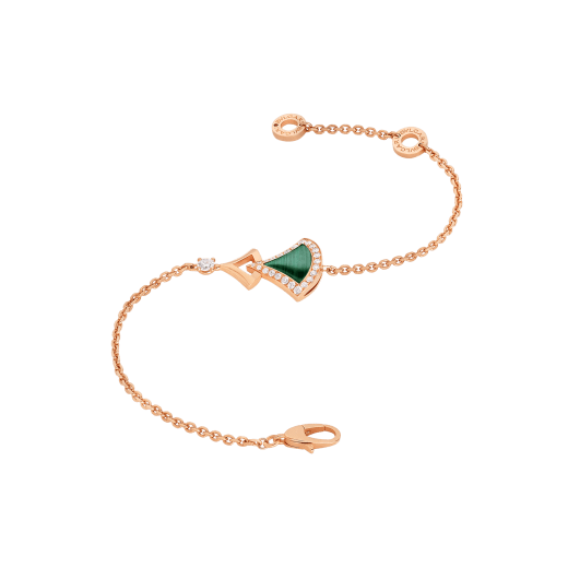 BVLGARI DREAM BRACELET MALACHITE PINK GOLD DIAMOND