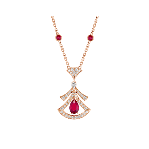BVLGARI DREAM NECKLACE CARNELIAN DIAMOND PINK GOLD
