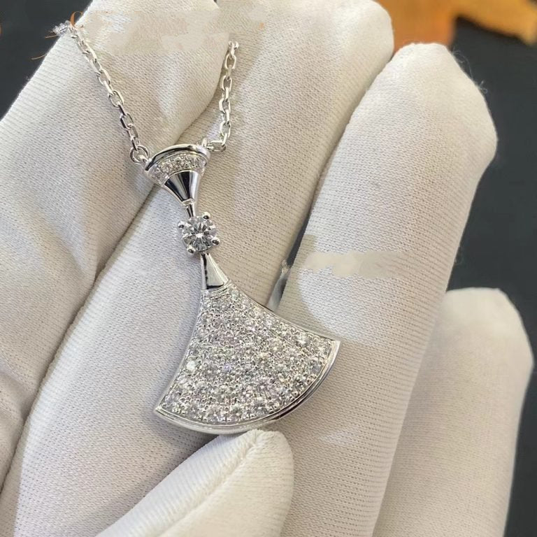 BVLGARI DREAM NECKLACE SILVER FULL DIAMOND