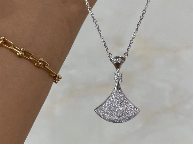 BVLGARI DREAM NECKLACE SILVER FULL DIAMOND