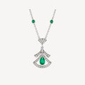 BVLGARI DREAM NECKLACE MALACHITE DIAMOND SILVER