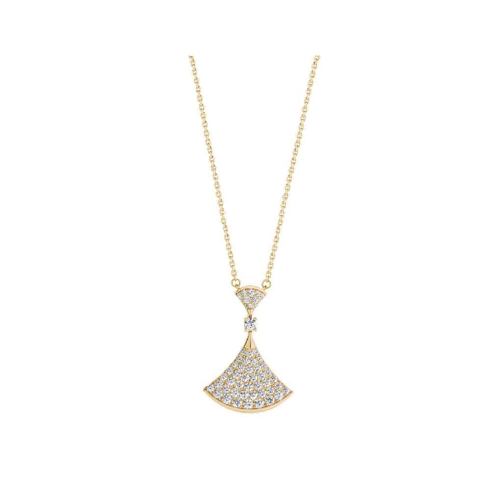 BVLGARI DREAM NECKLACE GOLD FULL DIAMOND