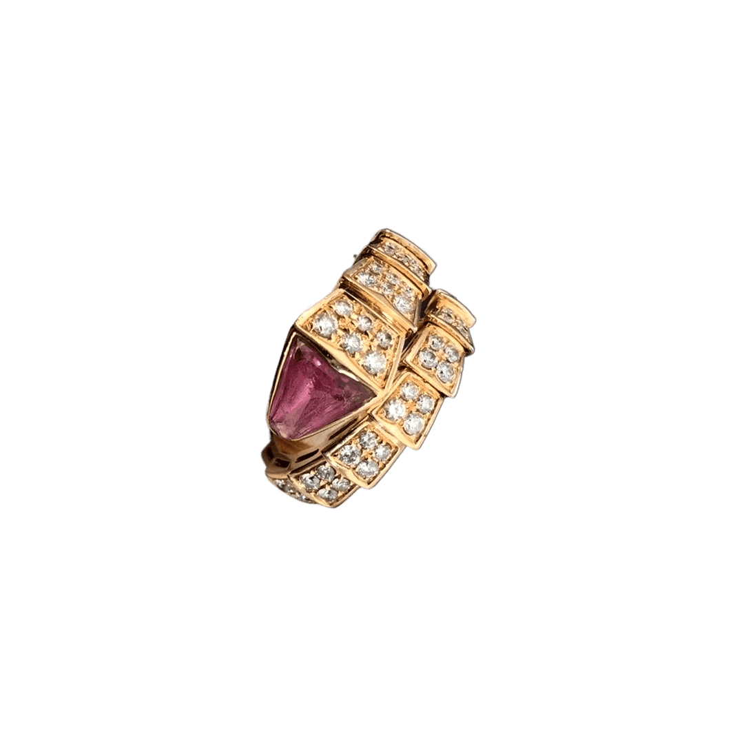BVLGARI SERPENTI RING PINK GOLD DIAMOND PINK