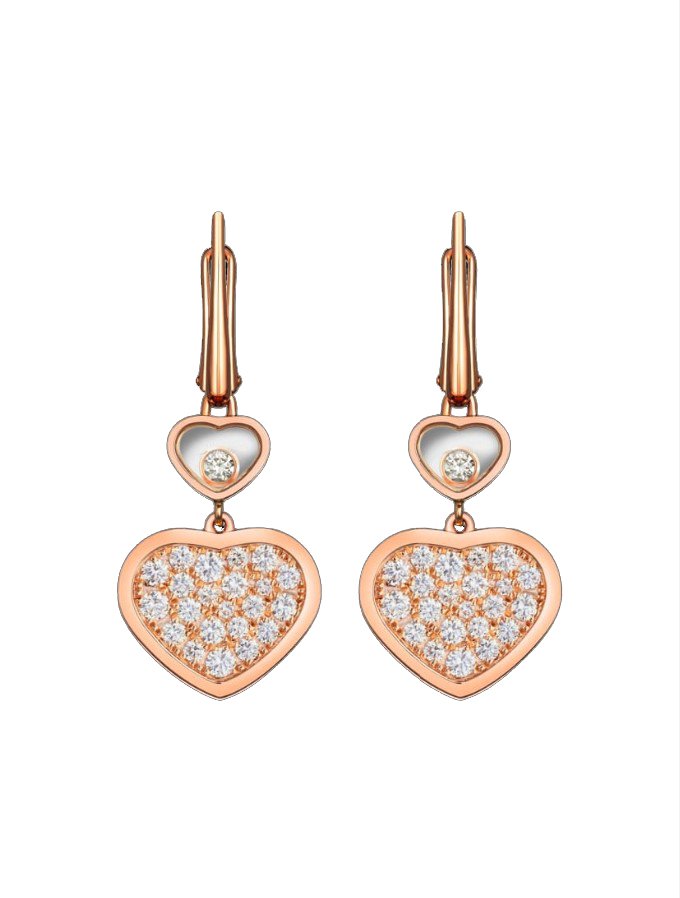 CHOPARD HAPPY HEART EARRINGS FULL DIAMOND
