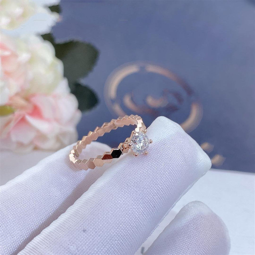 CHAUMET BEE LOVE RING PINK GOLD 1 DIAMOND