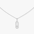 MESSIKA MOVE UNO LM SILVER DIAMOND PAVED NECKLACE