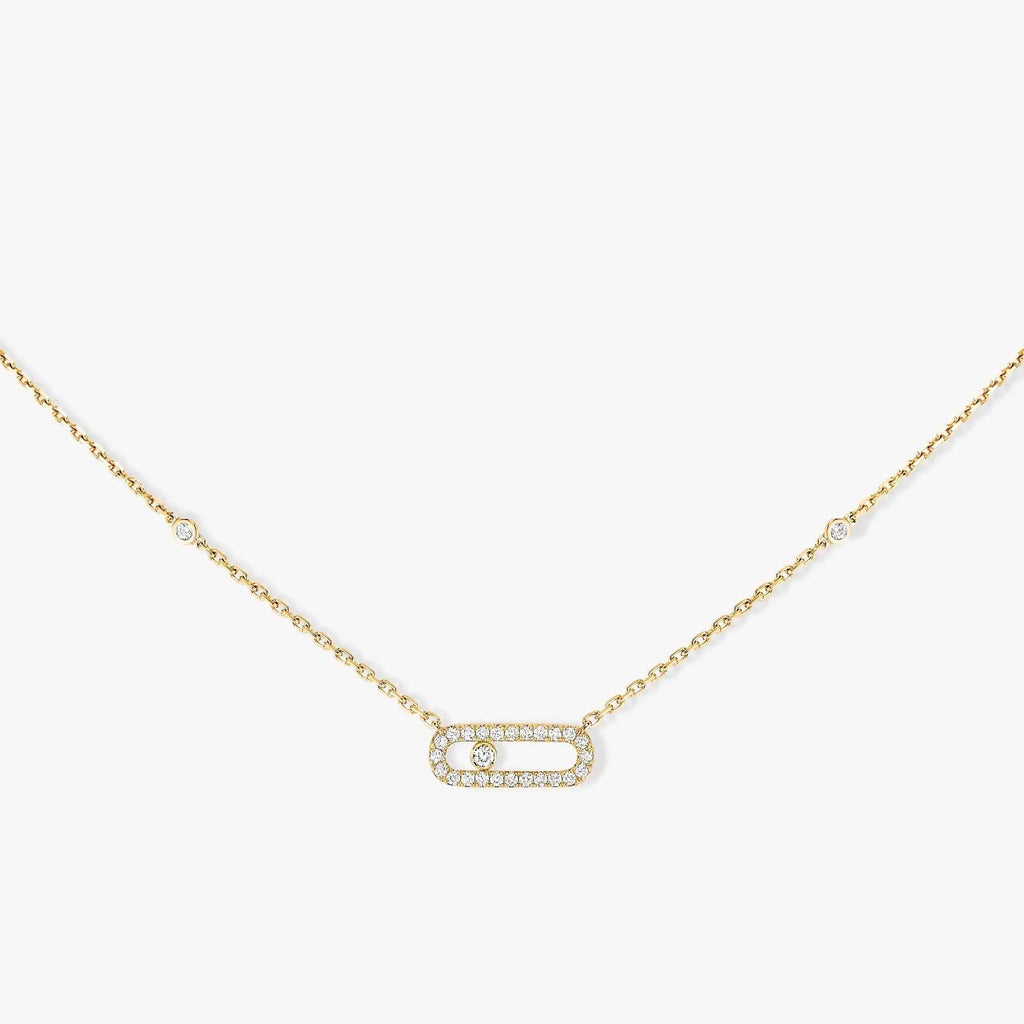 MESSIKA MOVE UNO PAVED SILVER DIAMOND NECKLACE